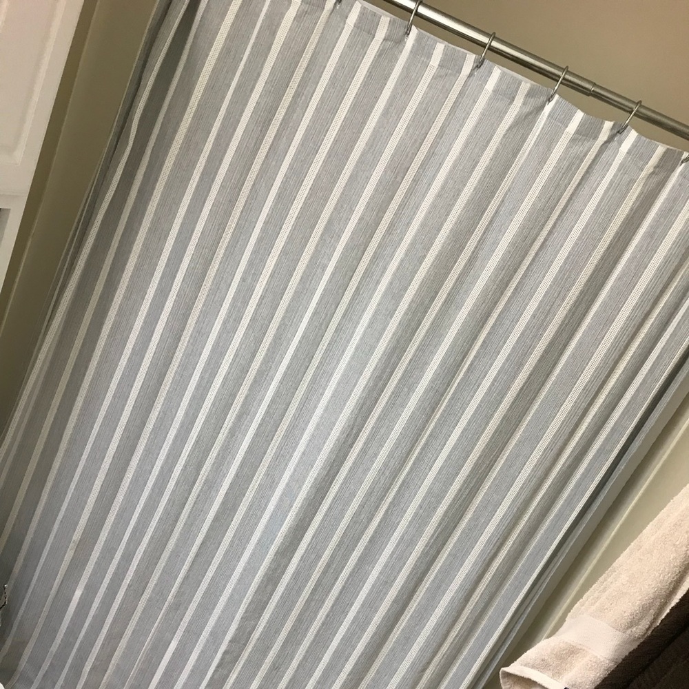 Shower curtain and rugs